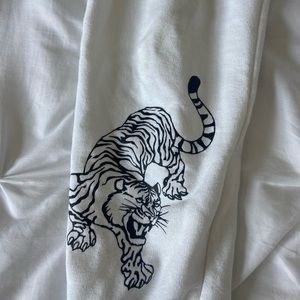 HOLLISTER Los Angeles Tiger Sweatpants White Womens Small